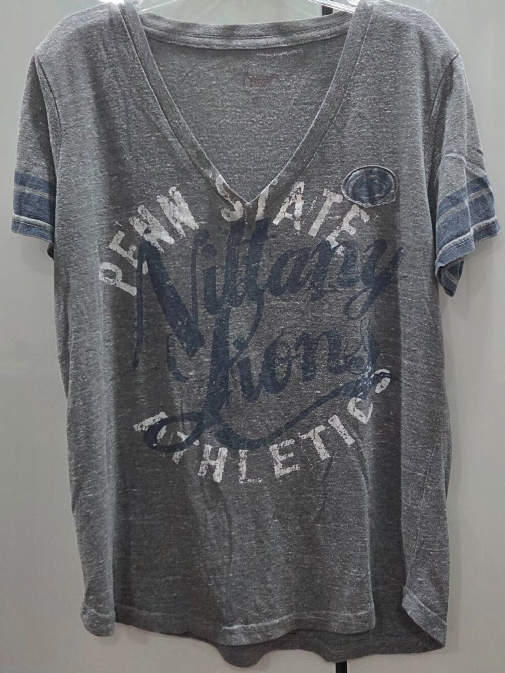 Distressed grey Penn State Nittany Lions V-neck t-shirt